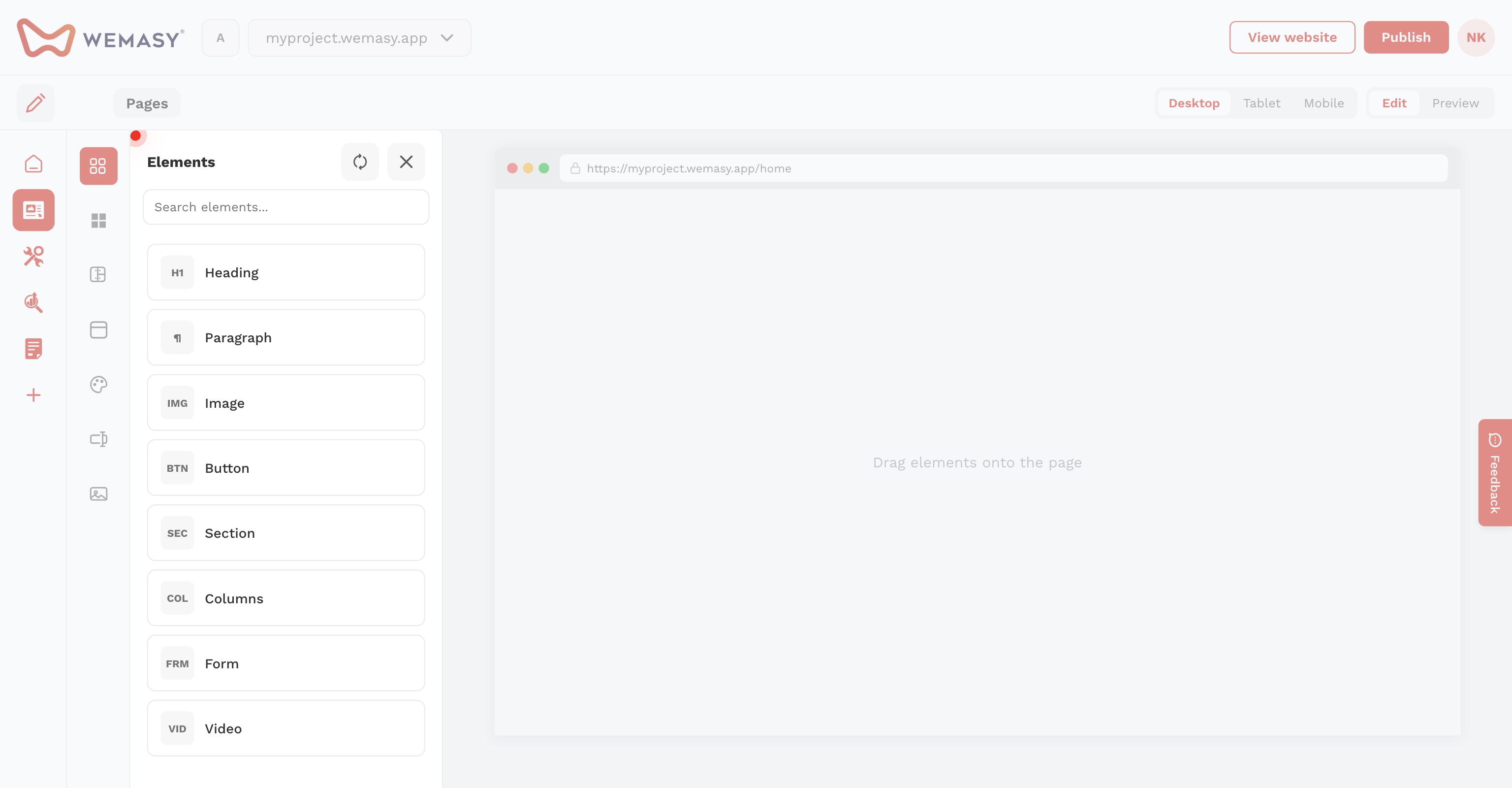 Creatore di siti: formati supportati