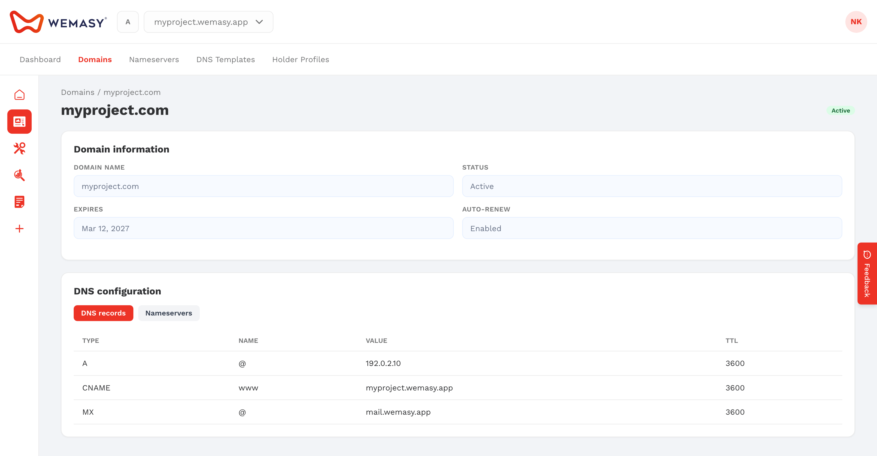 Registrazione domini: DNS per singolo dominio