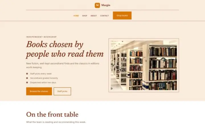 Sito web per libreria