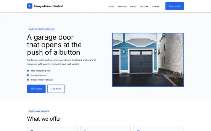 Sito web per porte da garage