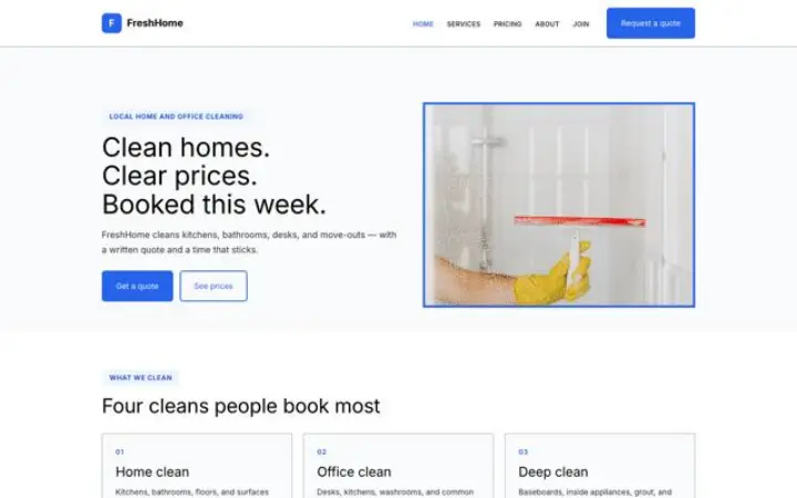 Sito web per impresa di pulizie