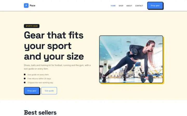 Sito web per negozio sportivo