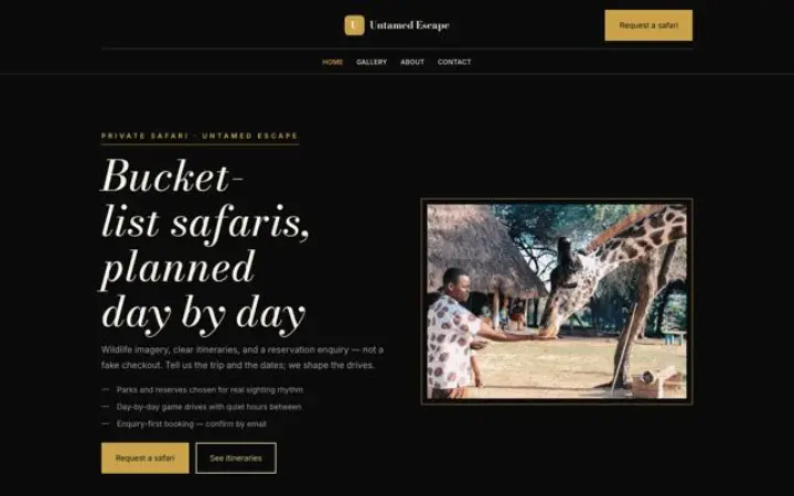 Sito web per safari