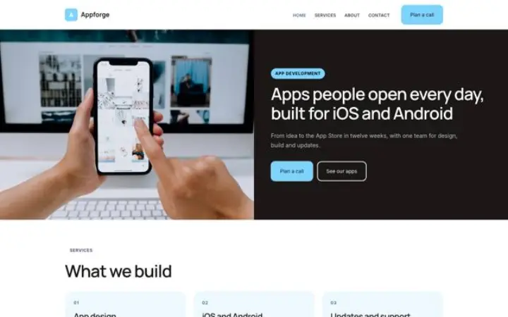 Esempio del tema Appforge per sviluppo app