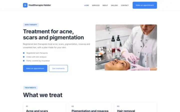 Sito web per terapia della pelle