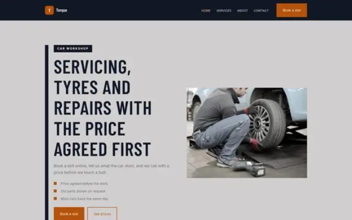 Sito web per officina auto