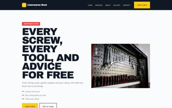 Sito web per ferramenta