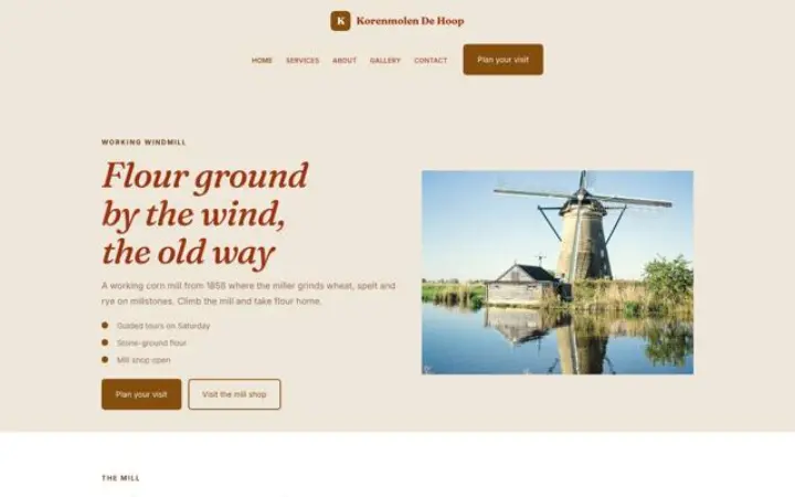 Esempio del tema Korenmolen De Hoop per mulino a vento