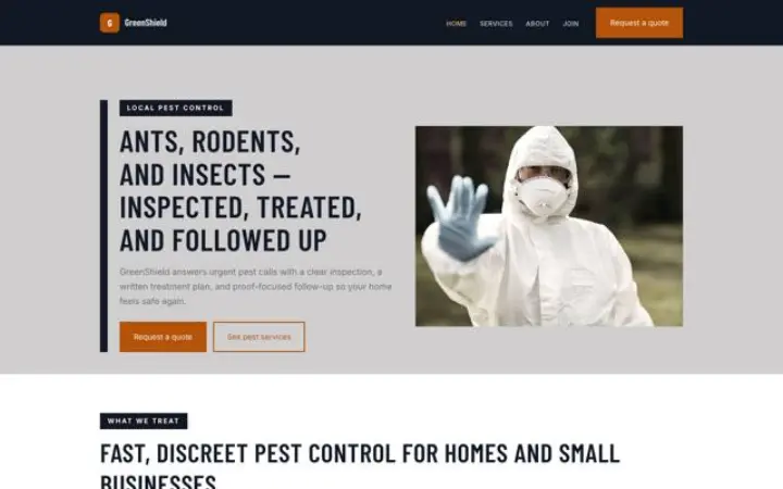 Sito web per disinfestazione