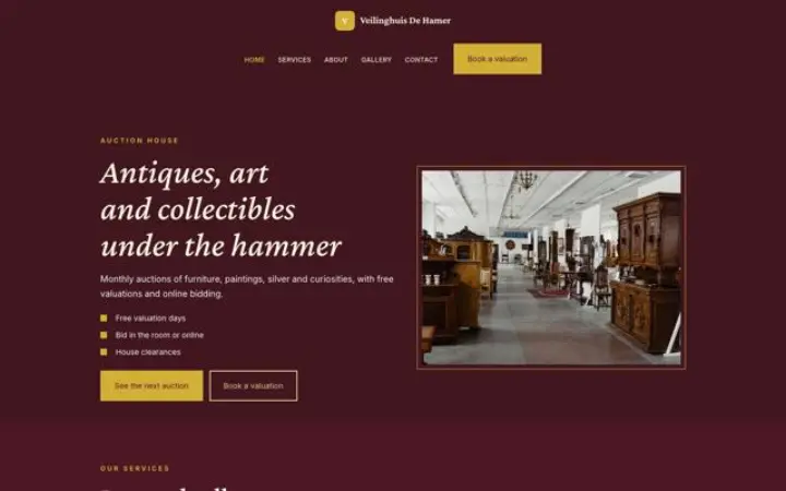 Sito web per casa d'aste
