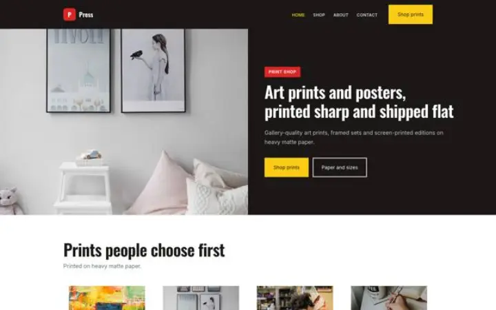 Sito web per stamperia