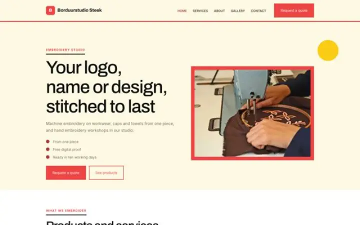 Sito web per laboratorio di ricamo