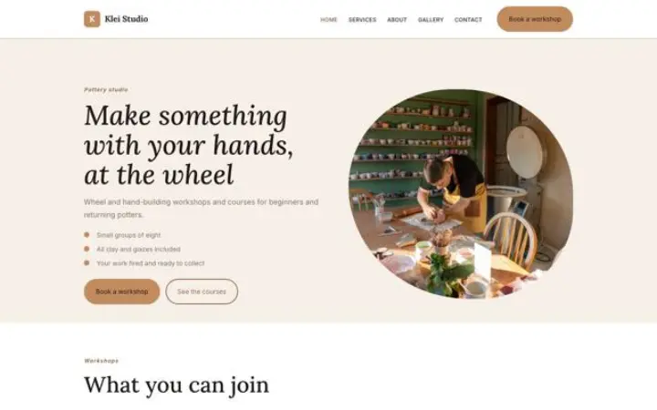 Sito web per laboratorio di ceramica