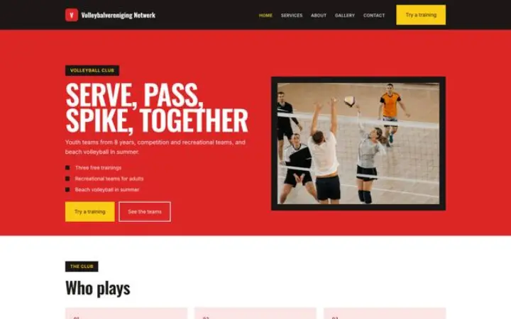 Sito web per società di pallavolo