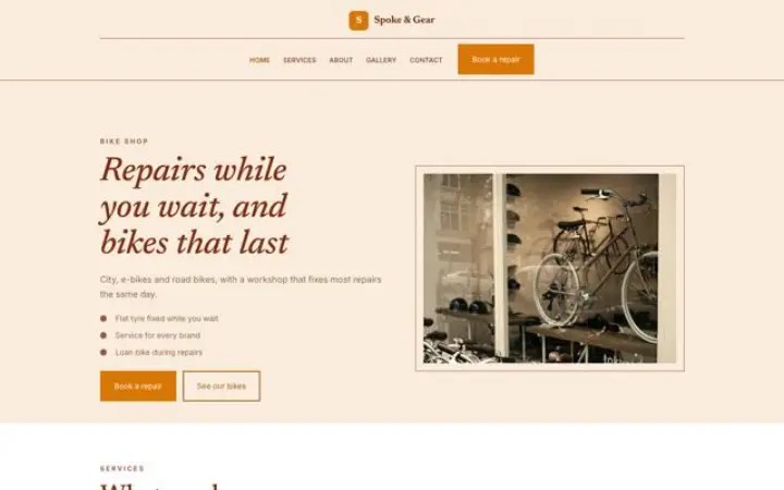 Sito web per negozio di bici