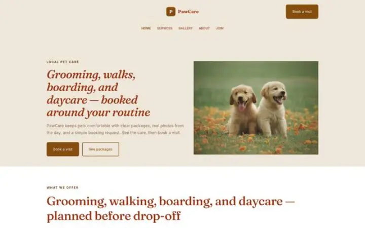 Sito web per cura degli animali