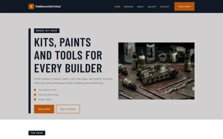 Sito web per negozio di modellismo
