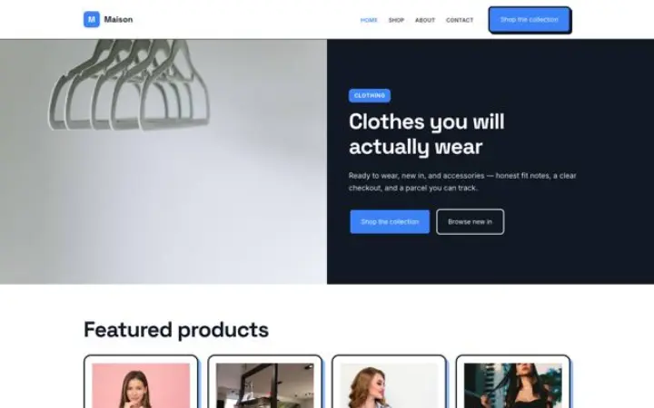 Sito web per moda