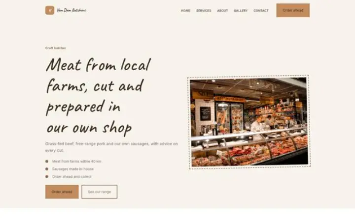 Sito web per macelleria