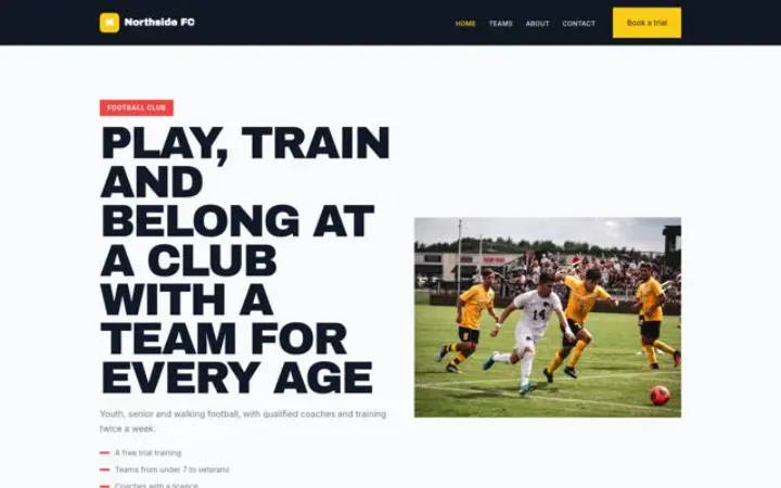 Sito web per club sportivo