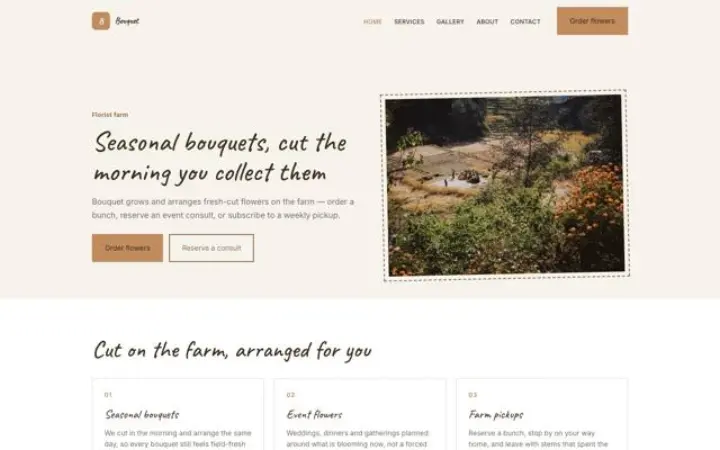 Sito web per fattoria dei fiori