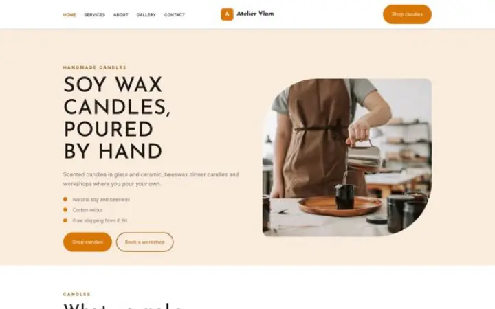 Sito web per candele artigianali