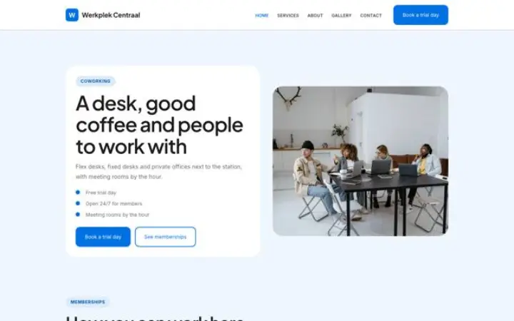 Sito web per spazio coworking