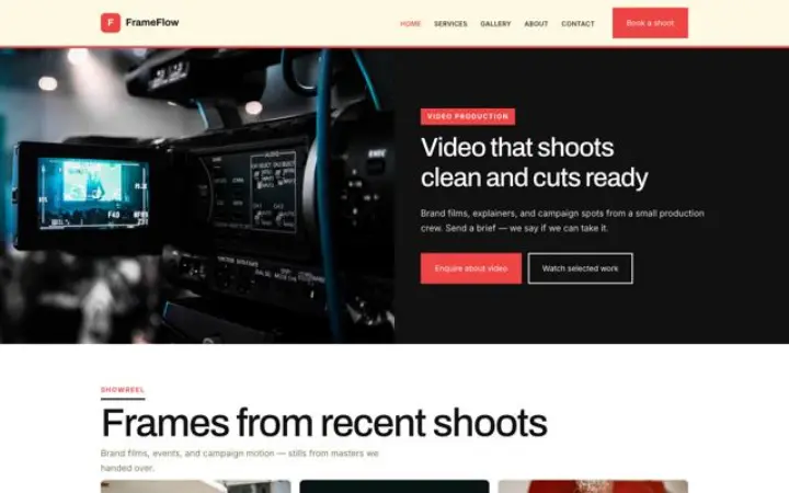 Sito web per videomaker