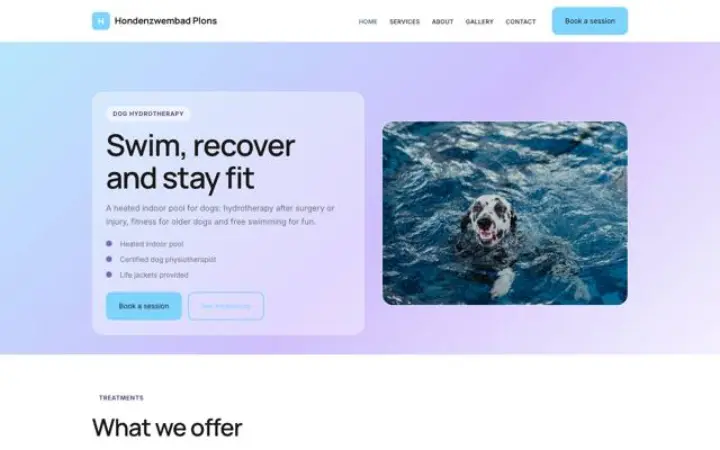 Sito web per piscina per cani