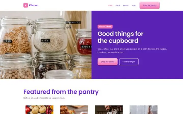 Sito web per cucina