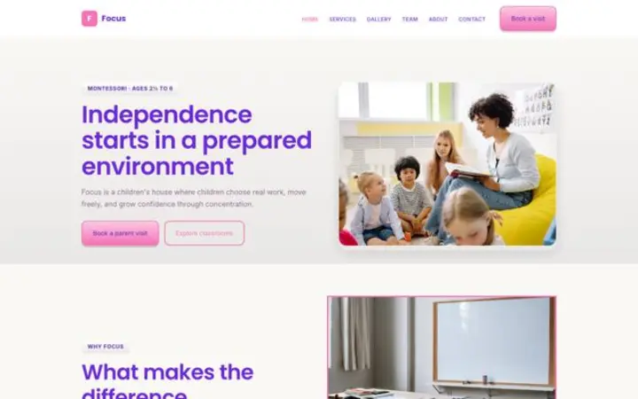 Sito web per montessori