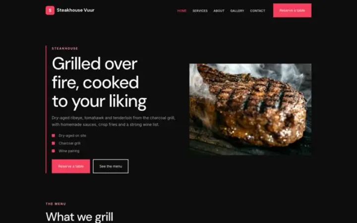 Sito web per steakhouse