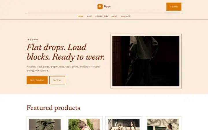Sito web per streetwear