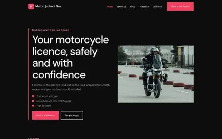 Sito web per scuola guida moto