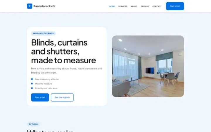 Sito web per tende e schermature