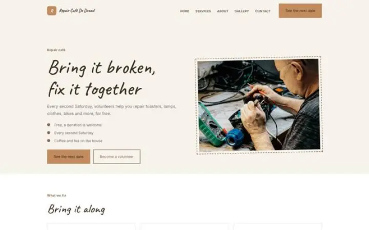 Sito web per repair café