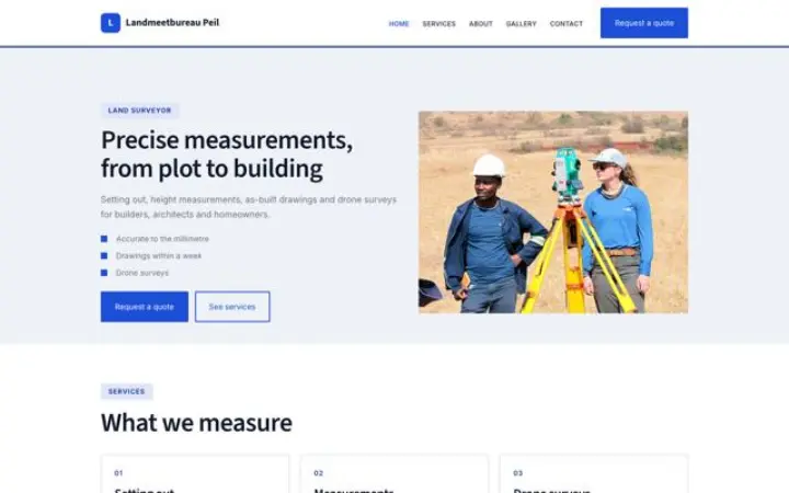 Sito web per studio topografico