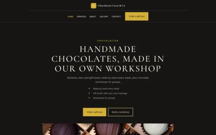 Sito web per cioccolateria