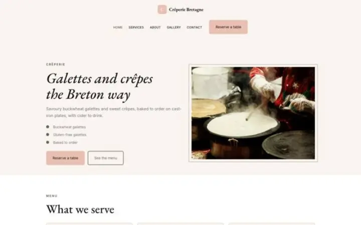 Sito web per crêperie