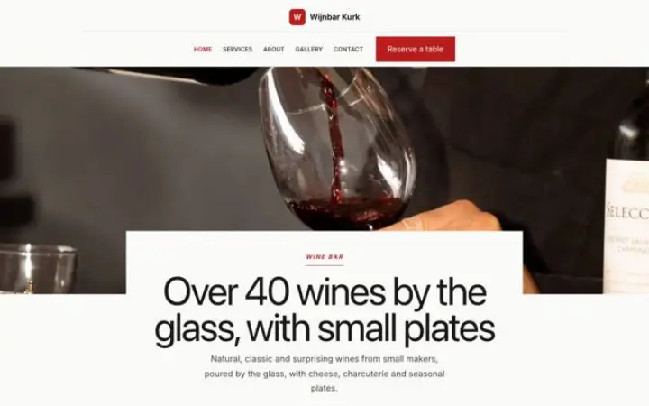 Sito web per wine bar
