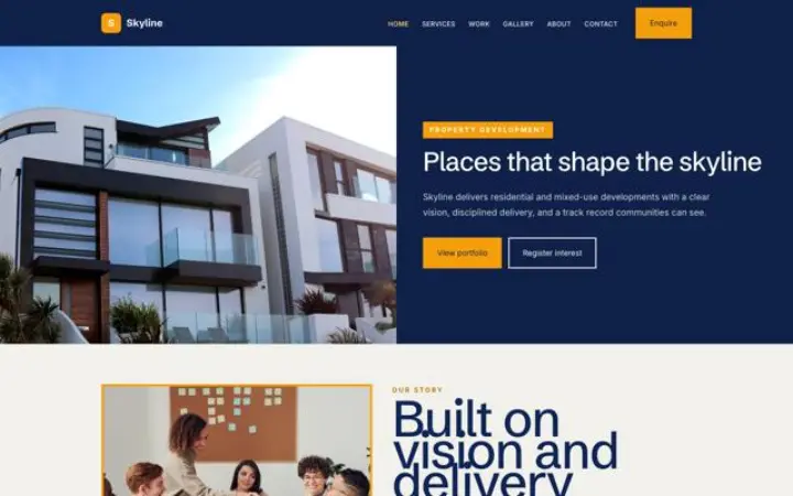 Esempio del tema Skyline per sviluppo immobiliare