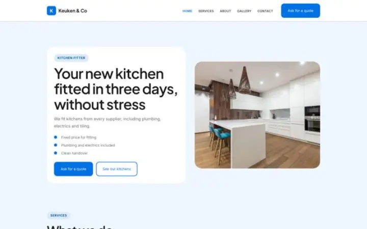 Sito web per montaggio cucine