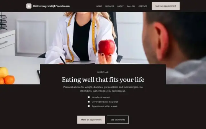 Sito web per dietista