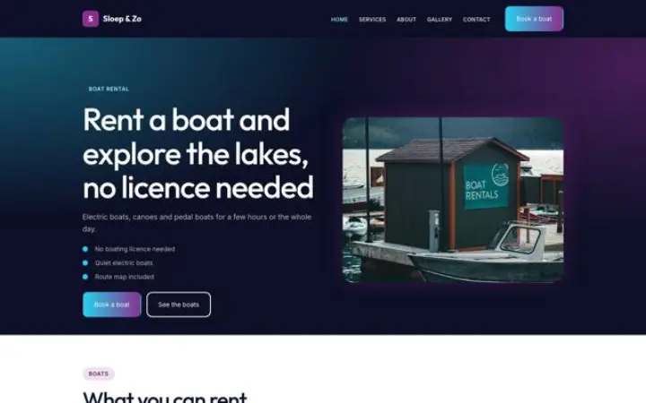 Sito web per noleggio barche