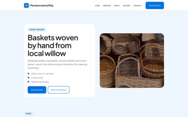 Sito web per cestaio