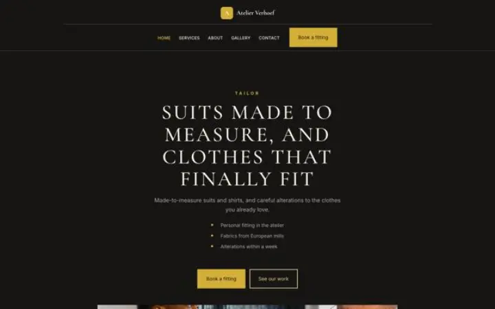 Sito web per sartoria