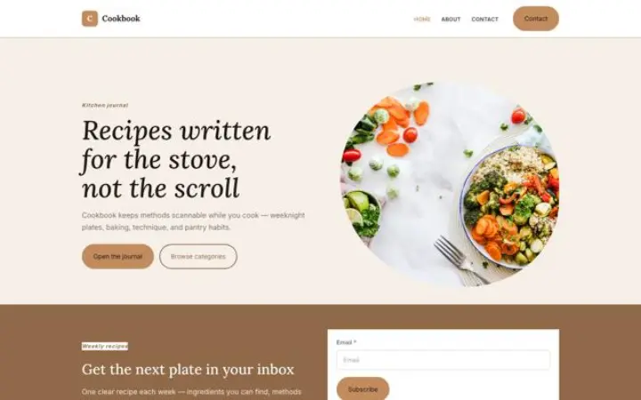 Sito web per ricette