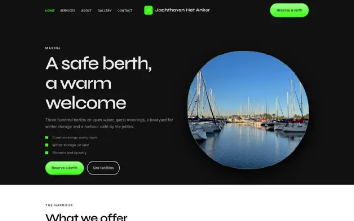 Sito web per porto turistico