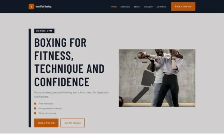 Sito web per palestra di boxe