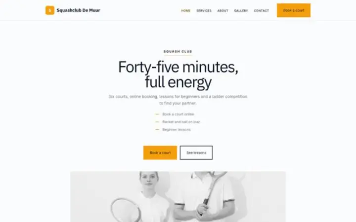 Sito web per club di squash